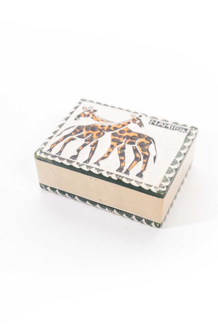 Giraffe soapstone Jewelry Box