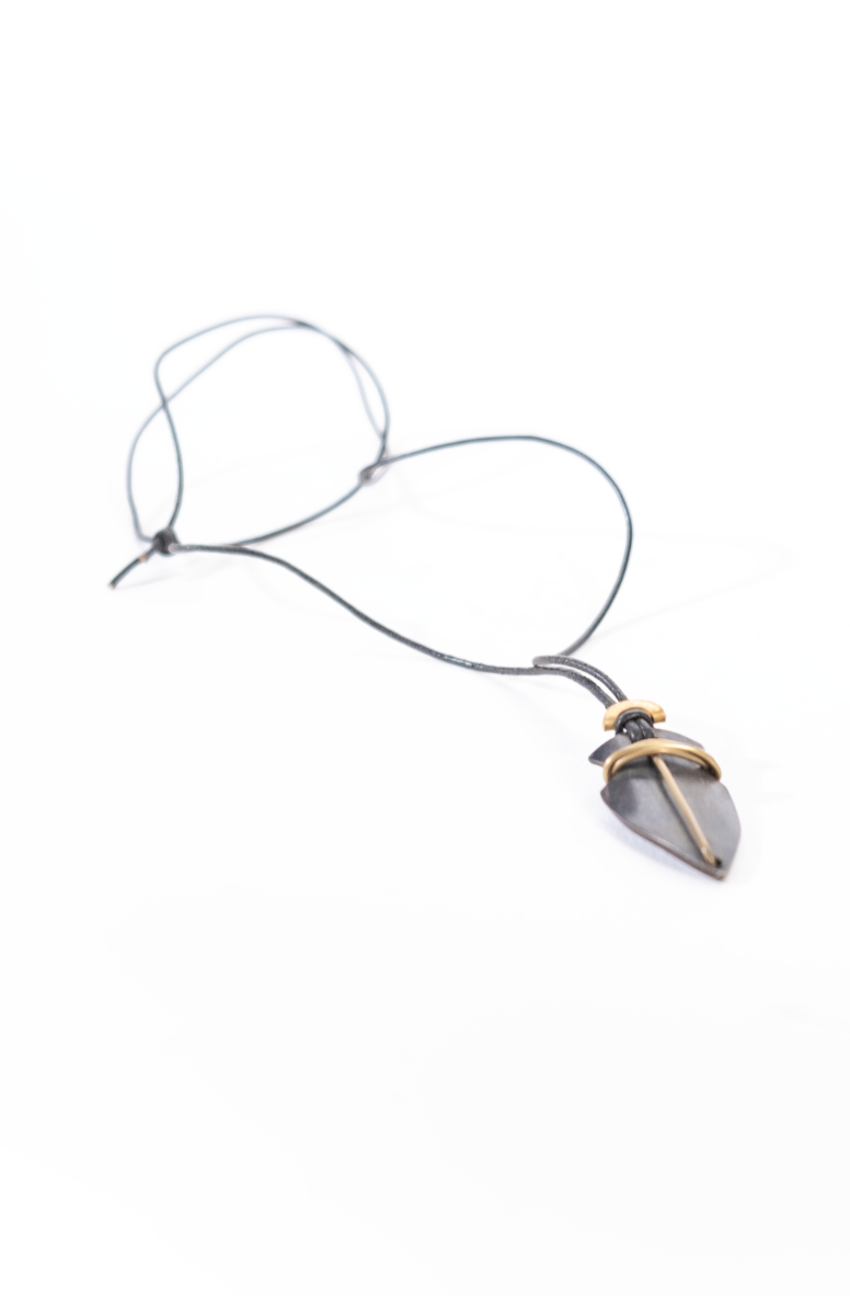 Tameka - Iron Men's Leather Necklace