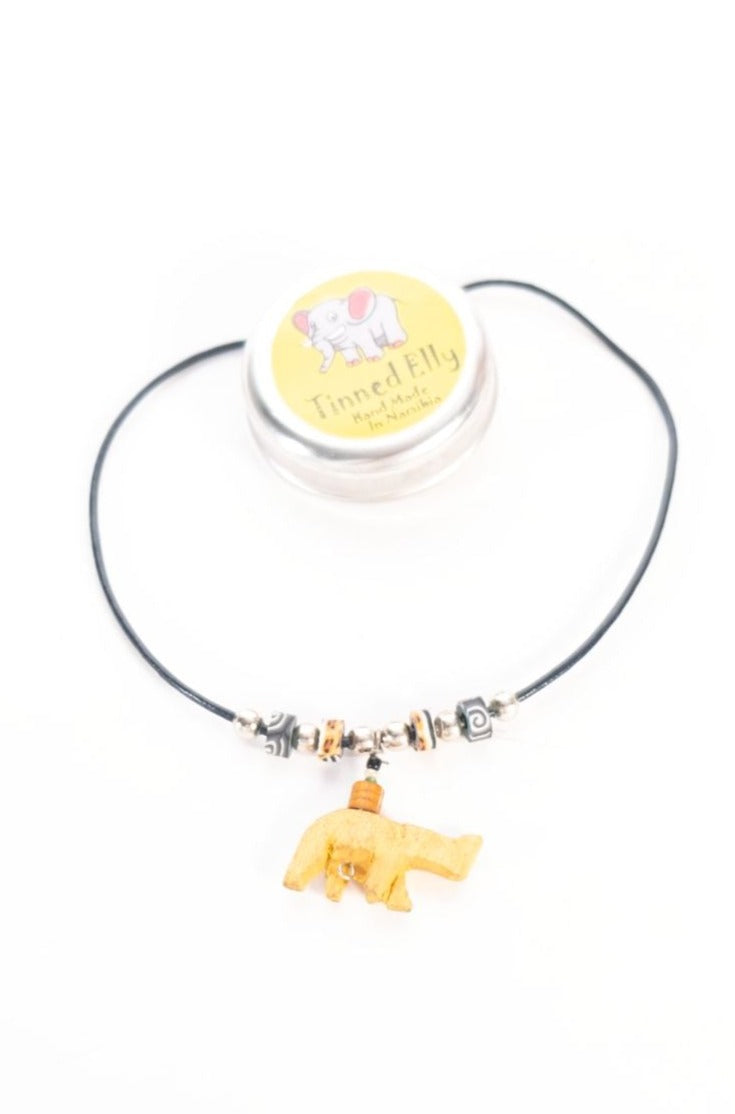Tinned Wooden African Animal Necklace