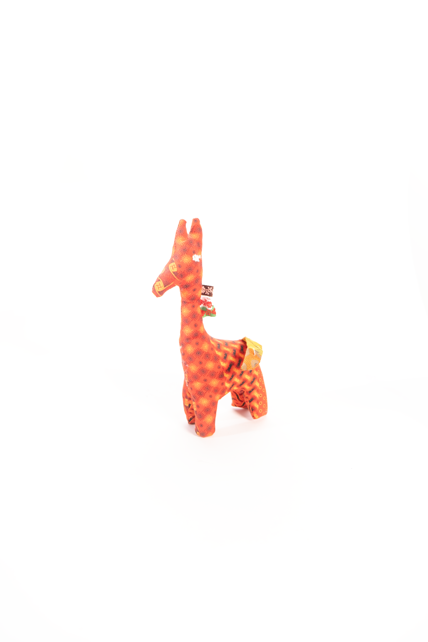 Handmade African Material Giraffe Soft Toy - Small