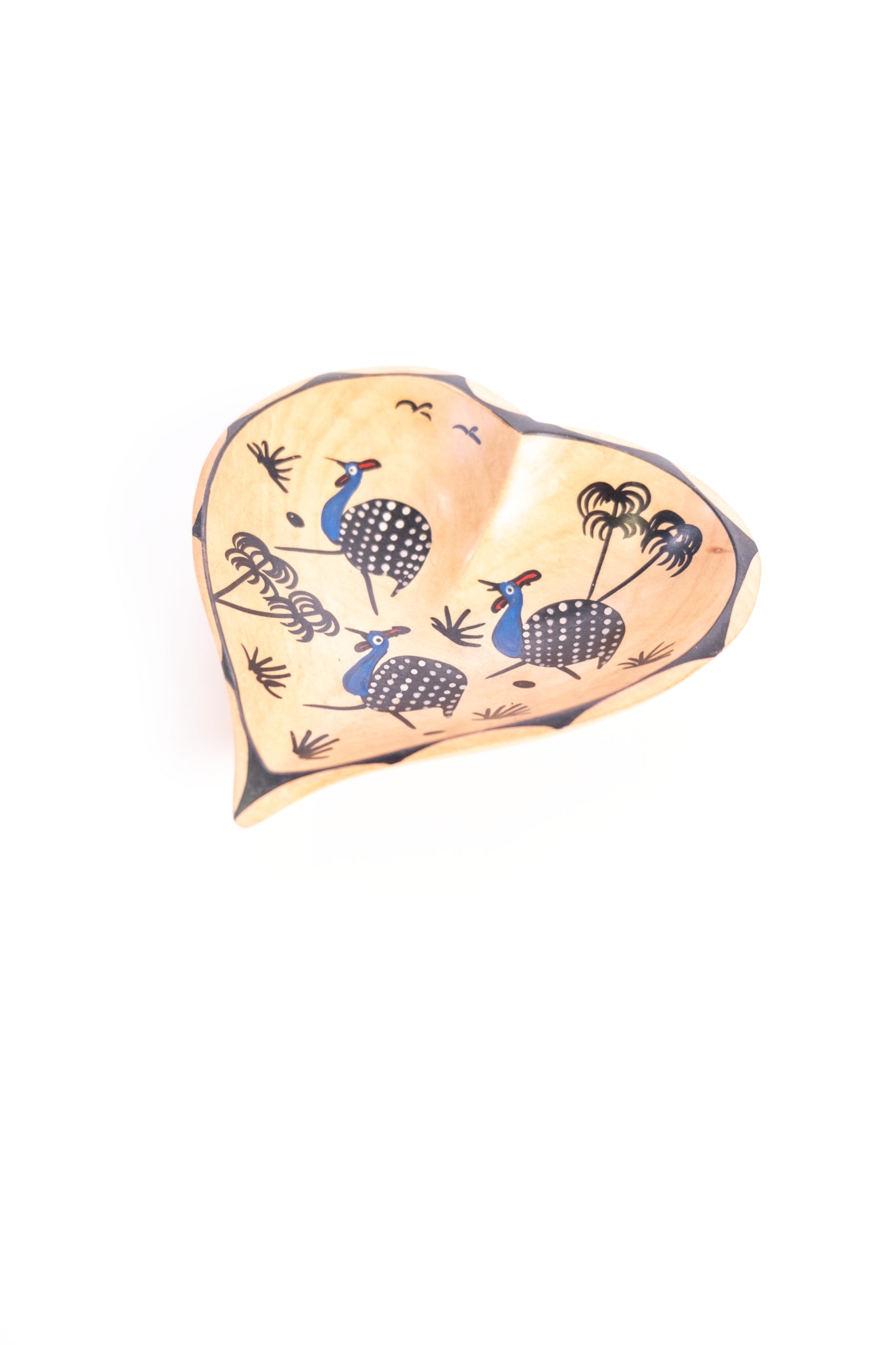 Guinea Fowl heart shaped Bowl