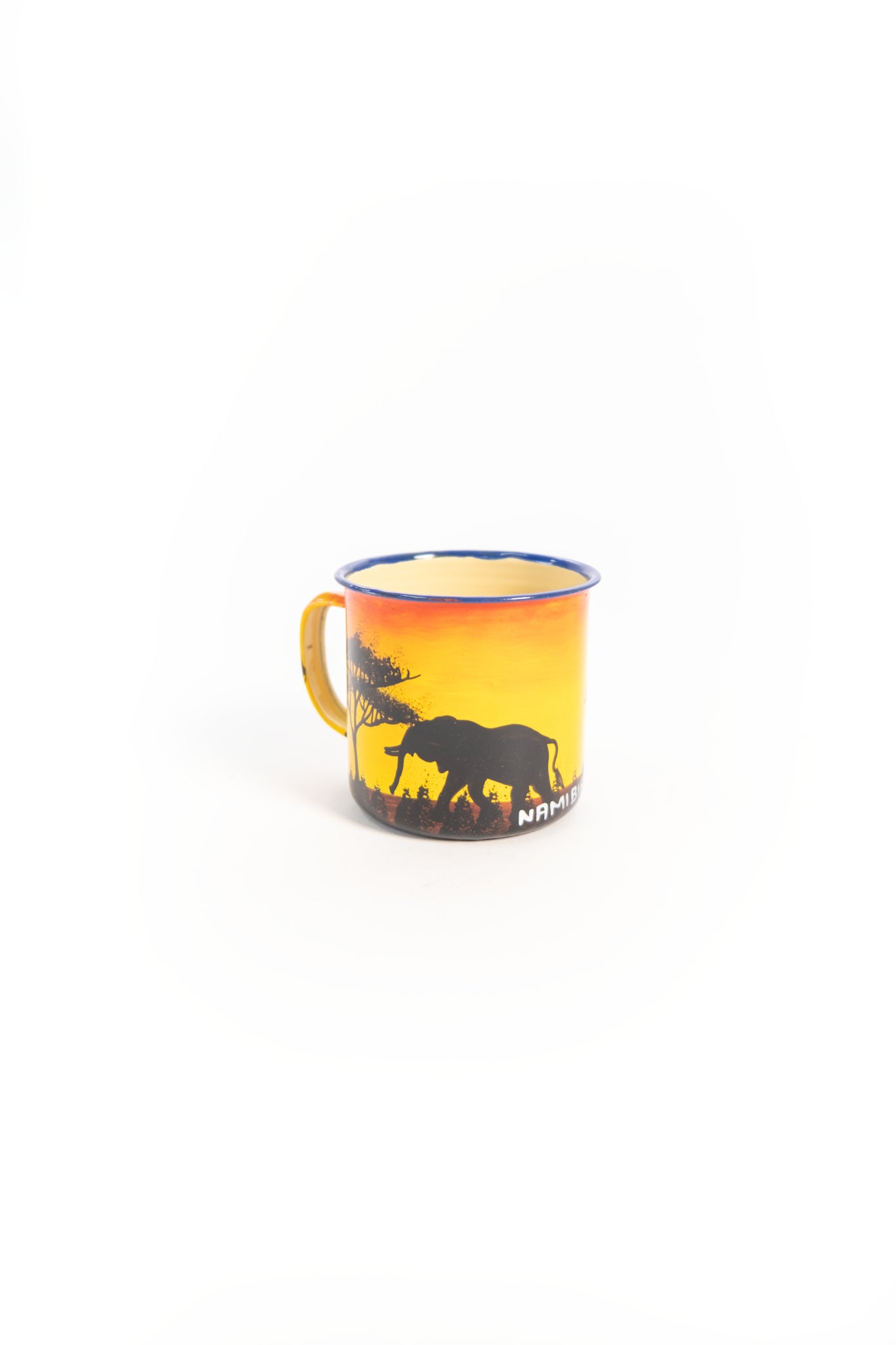 Tin elephant painted mugs 250ml