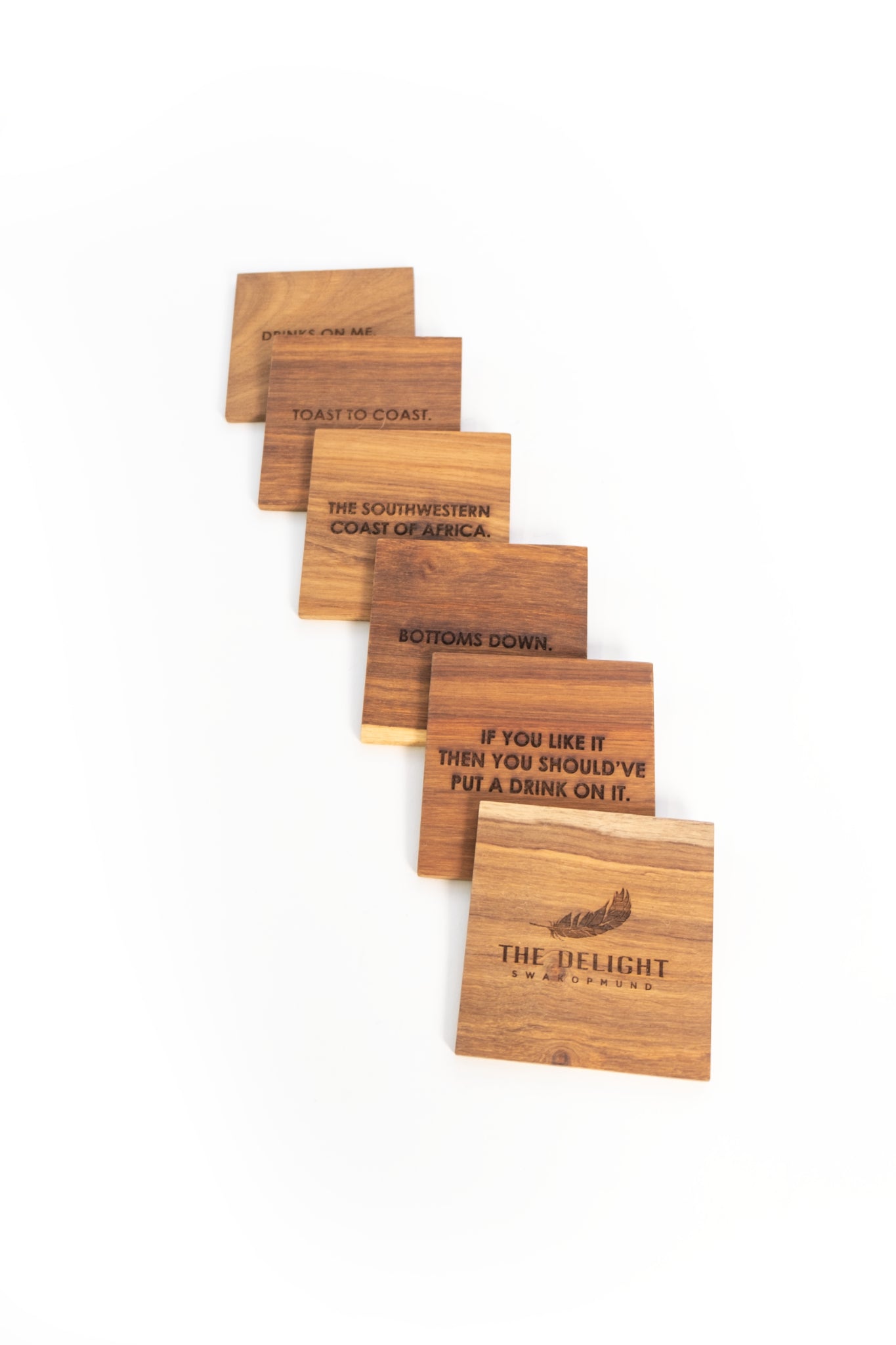 Square wooden Coasters Set of 6
