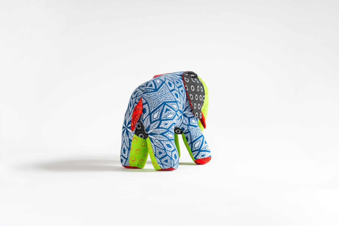 African cloth multi colour Elephant soft Toy - Large