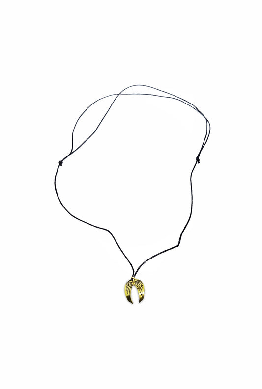 Mopane Leaf Brass Waxed Cotton Necklace