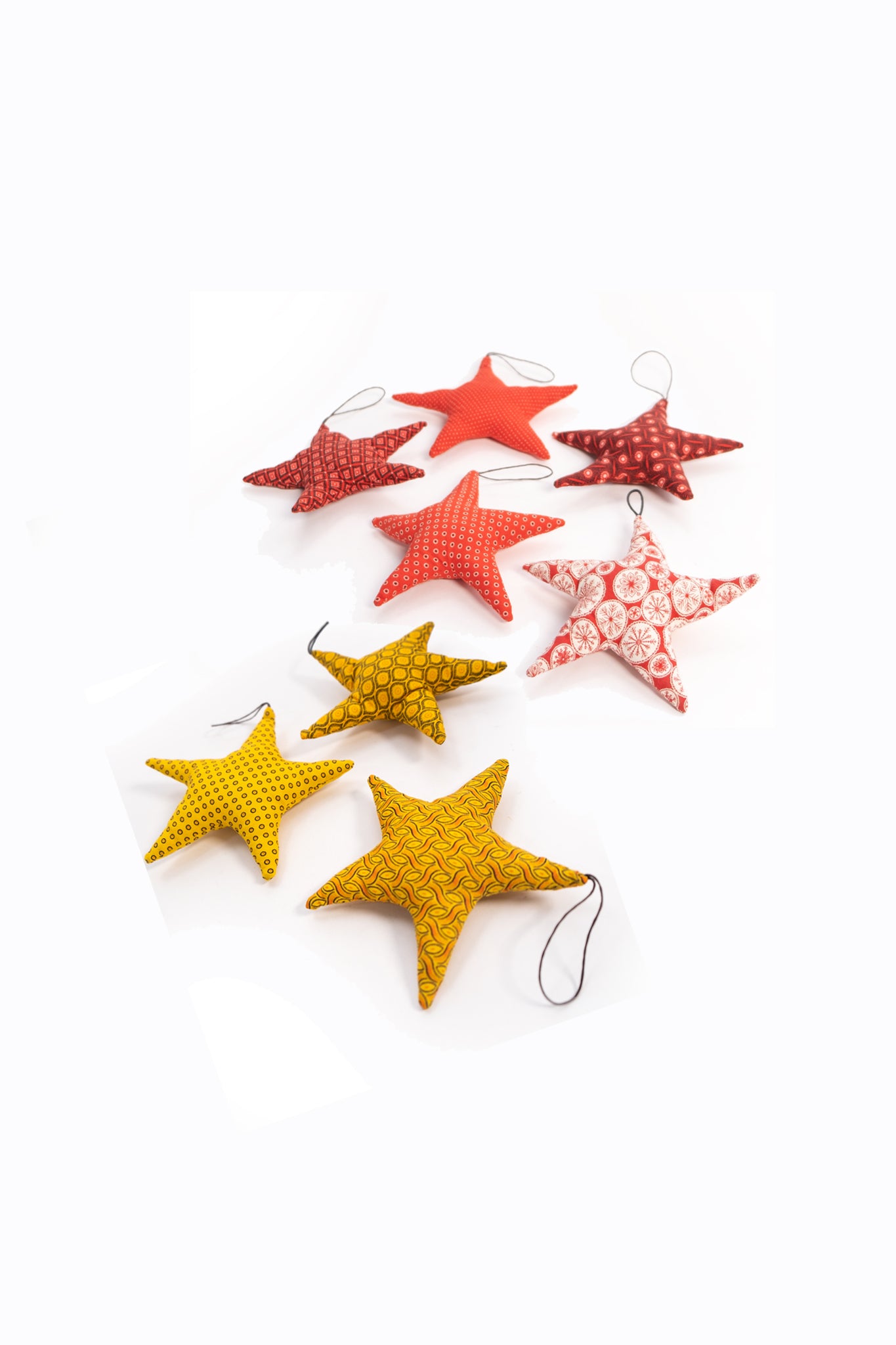 African material Large Christmas Star Ornament