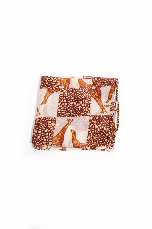 Giraffe print scarf - brown