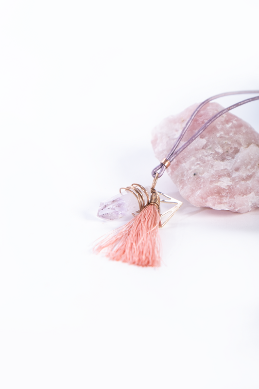 Anel Crystal with Tassle Necklace
